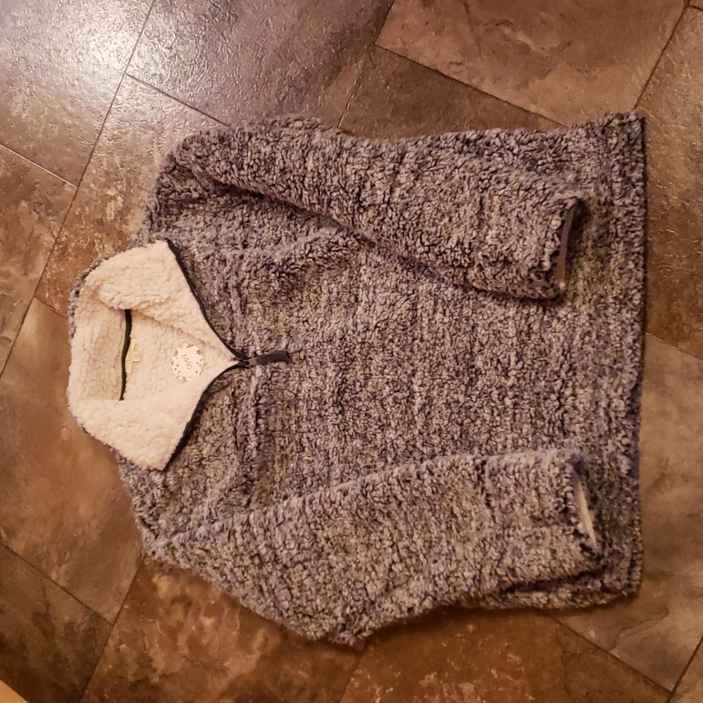 ODDY M 1/4 quarter zip fleece sherpa sweater sweatshirt jacket